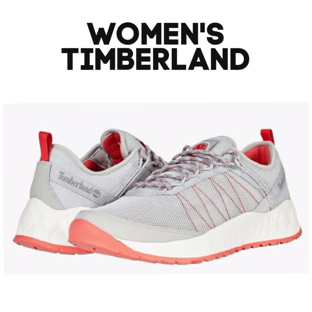 Timberland Wm Solar Wave Light Grey Mesh Low Top Lace-Up Eco Hiking Sneakers 7.5